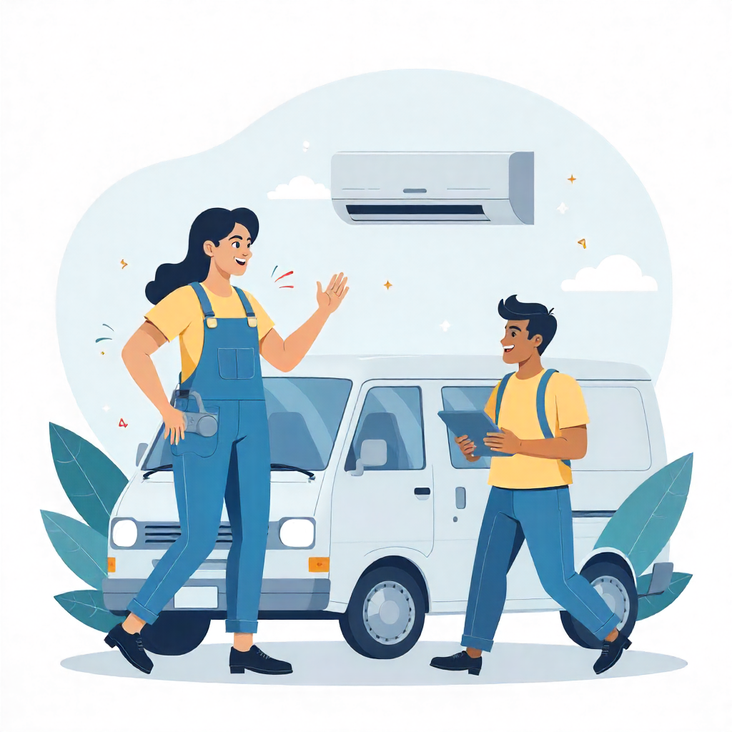 Home freepik create an image showing a customer happily calling 73617